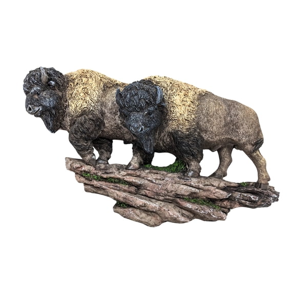 Rustic Buffalo Wall Sculpture – Western Bison Climbing Statue for Cabin, Lodge, and Country Home Décor