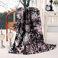 thumbnail image 4 of Black and Pink Of Leopard Print Blanket,Comfortable Soft Lamb Wool Throw Blanket,All Season,Warm Lightweight Blankets for Sofa Bed Couch Living Room Chair,50"x60", 4 of 4