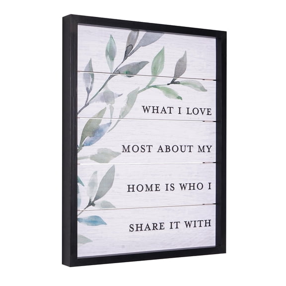 Crystal Art Gallery Framed Typographic Box Top Wall Art 15" x 19"