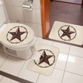thumbnail image 4 of Texas Star Farmhouse Bath Mat 3 Piece Bathroom Rug Set, Western Country Stars Retro Non Slip Bath Rug Contour Mat and Toilet Lid Cover, Absorbent Shower Mats Soft Bath Rugs and Mats Sets, 4 of 8