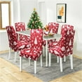 thumbnail image 3 of Red Christmas Chair Covers Set of 6,Winter Christmas Tree Snowflake Elk Chair Protectors,Elastic Removable Washable Dining Chair Covers for Winter Christmas Kitchen Dining Room Holiday Decor, 3 of 6