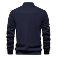 thumbnail image 3 of Maoxin Mens Tops Men's Stand Up Collar Solid Color Jacket Casual Jacket Top Versatile Men's Long Sleeved Hooded Casual Jacket/jacket Dark Blue M, 3 of 7