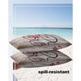 thumbnail image 4 of Pack of 2 Outdoor Pillow Covers, Vintage Red Bicycle with Flowers Wood Grain Waterproof Square Throw Pillowcase Cushion Decorative Pillow Covers for Couch Patio Tent, 20x12 in, 4 of 6