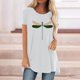 thumbnail image 2 of Mujeres moda Casual impresión camisas manga corta suelta Tee Tops túnica blusa Fridja ghk475, 2 of 4