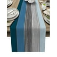 thumbnail image 2 of Retro Farm Barn Wood Grain Blue Gray Gradient Linen Table Runner Kitchen Table ration Dining Tablecloth Wedding Party r, 2 of 7