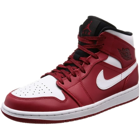 Nike 554724-605 : Mens Air Jordan 1 Mid Gym Red/White/Black Basketball Sneakers (8.5 D(M) US Men)