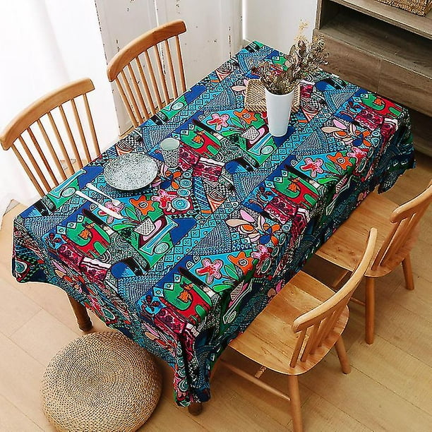 Heavy Duty Vinyl Table Cloth For Kitchen Dining Table Wipeable Pvc