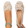 thumbnail image 4 of SuTry Women's Round Toe Flats Polka Dot Print Slip On Metal Buckle Decor Soft Sole Comfortable Casual Walking Shoes(38), 4 of 9