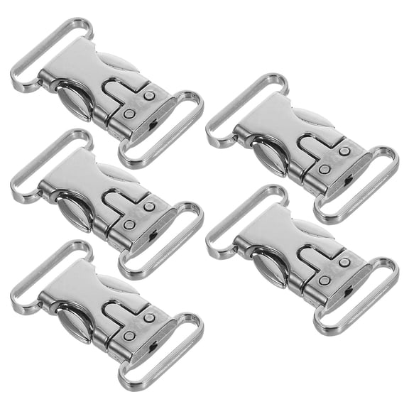Vosarea 5Pcs Metal Side Release Buckles Plated Silver Color Ideal for Webbing Paracord and Dog Collars