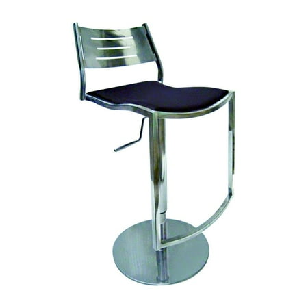 Chintaly Gavin Pneumatic Gas Lift Adjustable Height Swivel Bar Stool - Stainless Steel