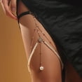 thumbnail image 2 of Thigh Chain Two Layers Elastic Rope Jewelry Sexy Sparkling Leg Chain for Club, 2 of 8