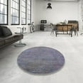 thumbnail image 4 of Ahgly Company Machine Washable Indoor Round Industrial Modern Grape Purple Area Rugs, 8' Round, 4 of 7