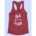 thumbnail image 3 of New York W Pink Ribbon Racerback Tank Women -Image by Shutterstock, Female XX-Large, 3 of 4