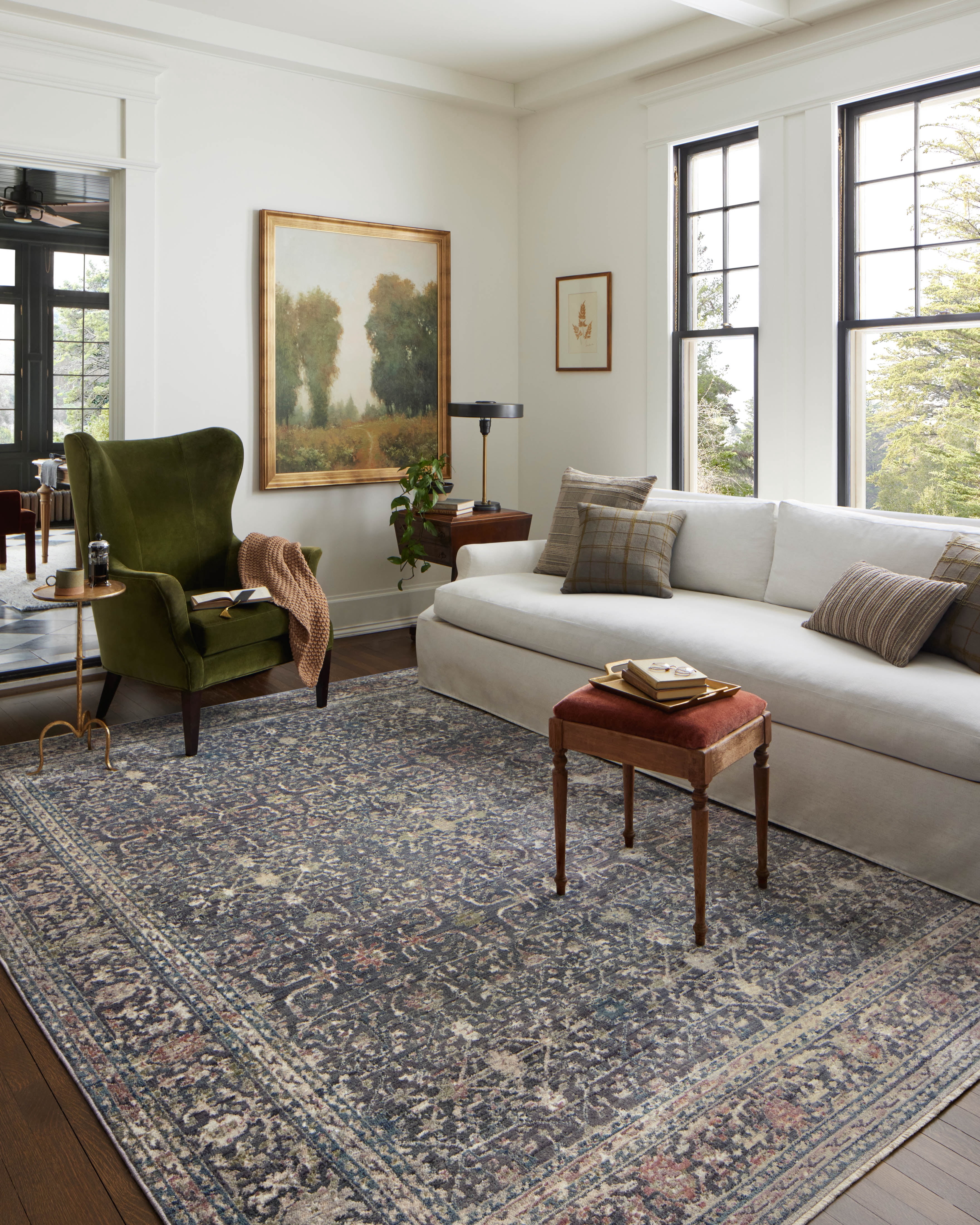 Jean Stoffer x Loloi Bradbury Midnight/ Multi 18" x 18" Sample Rug