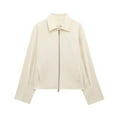 thumbnail image 1 of WRKEKC Veste d'Automne pour Femmes Décontractée Col Cranté Surdimensionnée Couleur Unie Manches Longues Manteau Léger Blazer Extérieur Haut pour Femmes Beige m, 1 of 7
