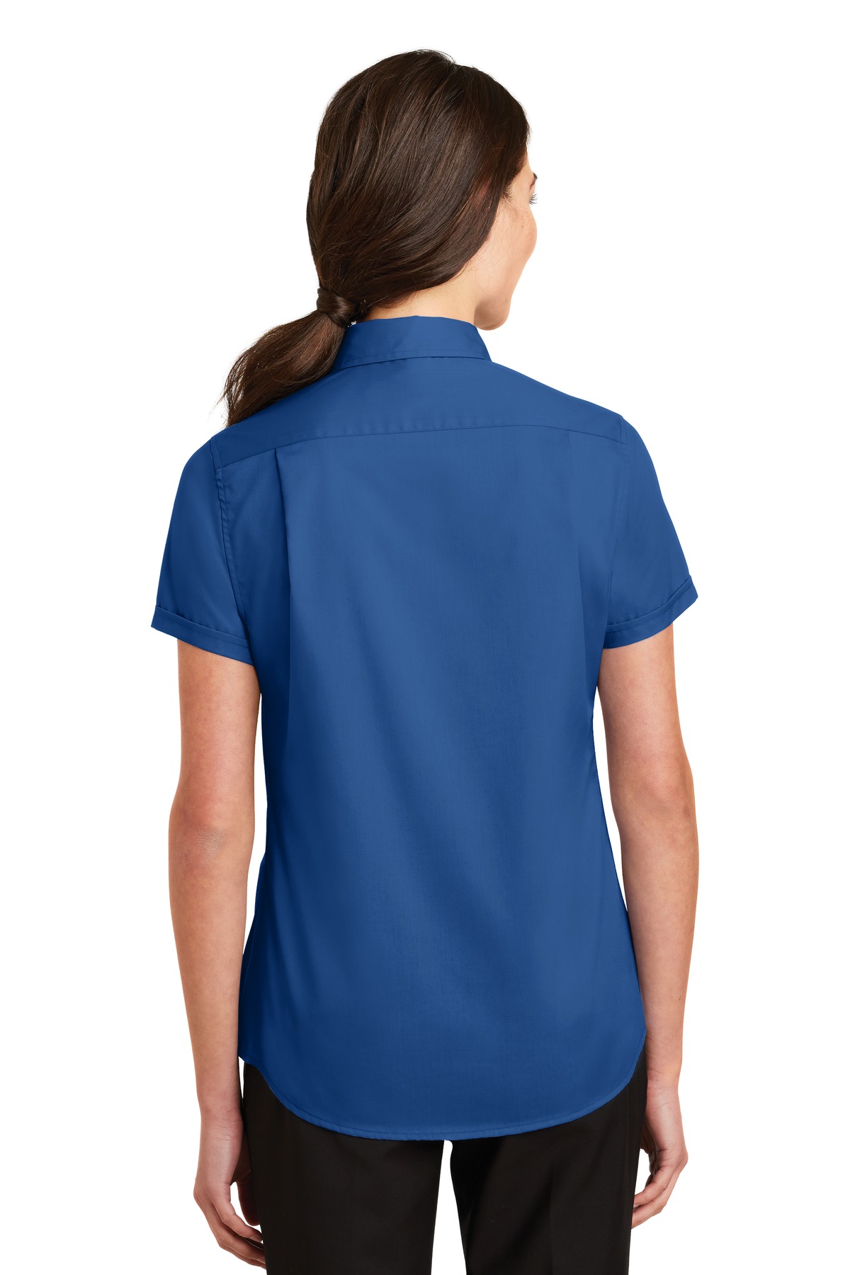 Port Authority Ladies Short Sleeve SuperPro Twill Shirt-M (True Blue) - image 2 of 6