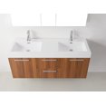 thumbnail image 3 of Midori 54" Double Bath Vanity in Plum with White Polymarble Top and Integrated Square Sinks, 3 of 5