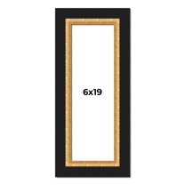 6x19 Frame Gold Real Wood Picture Frame Width 2.25 Inches | Interior Frame Depth 0.5 Inches |
