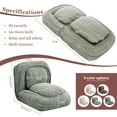 thumbnail image 2 of Green Bean Bag Floor Sofa Chair for Adults, Foldable Adjustable Human Dog Bed, 2 of 7