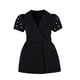thumbnail image 1 of Odeerbi Niñas Verano Blazer Vestido Notched Lapel Doble Pechera Cinturón Vestido Trabajo Oficina Manga Corta, 1 of 9