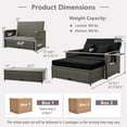 thumbnail image 3 of Costway Wicker Loveseat Sofa Set Patio Rattan Daybed with Ottoman & Retractable Side Tray Black, 3 of 10