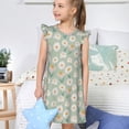thumbnail image 4 of Balery Daisies Flowers Camisón de princesa para niñas, pijama de algodón con mangas abullonadas, suave y bonito.-Small, 4 of 6
