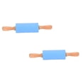 thumbnail image 1 of 2 Pcs Small Rolling Pin Kids 9 Inch Mini Rolling Pin Silicone Wooden Cooking Pins Baking 5 Colors Non Stick Kids with Wooden Handle for Kitchen Dough Cookie Pastry Fondant Cake, 1 of 2
