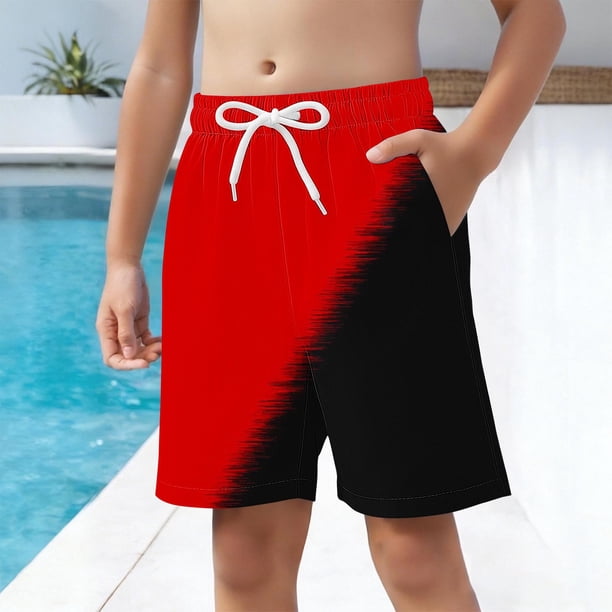 Odeerbi Pantalones Cortos de Playa Secos Rápidos Para Niños de 4 A 15 Años Con Bolsillos