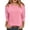 Pink, variant on cocolona Womens Solid Color 3/4 Sleeve Tops Crew Neck Basic Loose Shirt Dressy Casual Outfits Blouses