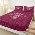 thumbnail image 3 of Feelyou Couple Love Heart Queen Sheet Sets, Romantic Anniversary Flat Sheet, Happy Valentine's Day Queen Fitted Sheet, Breathable Home Decor, 4-Piece, 3 of 7
