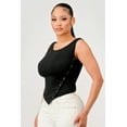thumbnail image 4 of Asymmetric Hem Tops With Side Snap Buttons - Black, 4 of 6