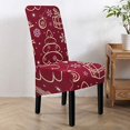 thumbnail image 4 of Dining Room Chair Covers Large, High Back Oversized Larger Washable Stretchable Chair Slipcovers (4 Per Set, Gift Burgundy Christmas-Red XCG), 4 of 8