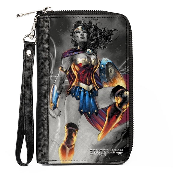 DC Comics Wallet, Zip Around, Wonder Woman 75th Anniversary Standing Pose Cover, Vegan Leather