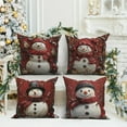 thumbnail image 6 of Dashan Red Christmas Throw Pillow Covers 18x18 4 PCS Winter Snowman Couch Cushion Pillowcases for Bedroom Home Decor, 6 of 6