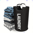 thumbnail image 2 of 90L Large Laundry Basket, Freestanding Tall Clothes Hamper with Soft Grip Handle, Foldable Design for Easy Storage, Durable 600D Fabric with Pe Coating, 1 Laundry Basket, 2 of 6