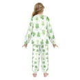 thumbnail image 3 of Fluffy Pajamas Set Fuzzy Winter Warm Pj Sets Pullover Tops and Long Pants Green Shamrock Leaves X-Small, 3 of 8