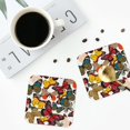 thumbnail image 5 of Bingfone Vintage Retro Floral Butterfly Leather Drinks Coasters with Set of 6,Suitable for Home Kitchen,Coffee Cup Coasters Home Gift, 5 of 9