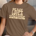 thumbnail image 3 of Smartprints Peace Love & Sunshine Women's T-Shirt Brown Savana, Cotton, S, 3 of 4