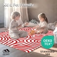 thumbnail image 4 of ODIKA 4'x6' Machine Washable Non-Slip Area Rug, Cane Stripe Swirl Indoor Floor High Traffic Rug, Red, 610326, 4 of 7