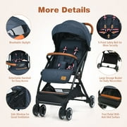 Babyjoy Lightweight Baby Stroller Aluminium Frame with Net for Travel 15 lbs Blue