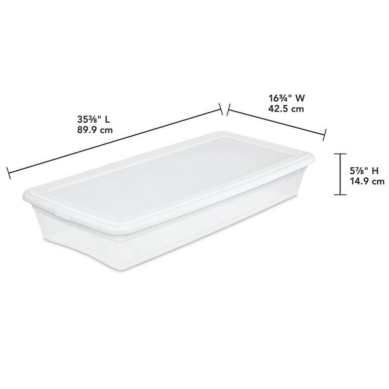 Sterilite 41 Quart (39 L) Storage Box, Adult, White 