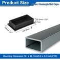 thumbnail image 2 of Uxcell 2 Pcs 6 x 3 Inch Tapones de Extremo Rectangulares para Postes de Tubo Metálico, Patas de Silla, Mesas, Estanterías, Negro, 2 of 6