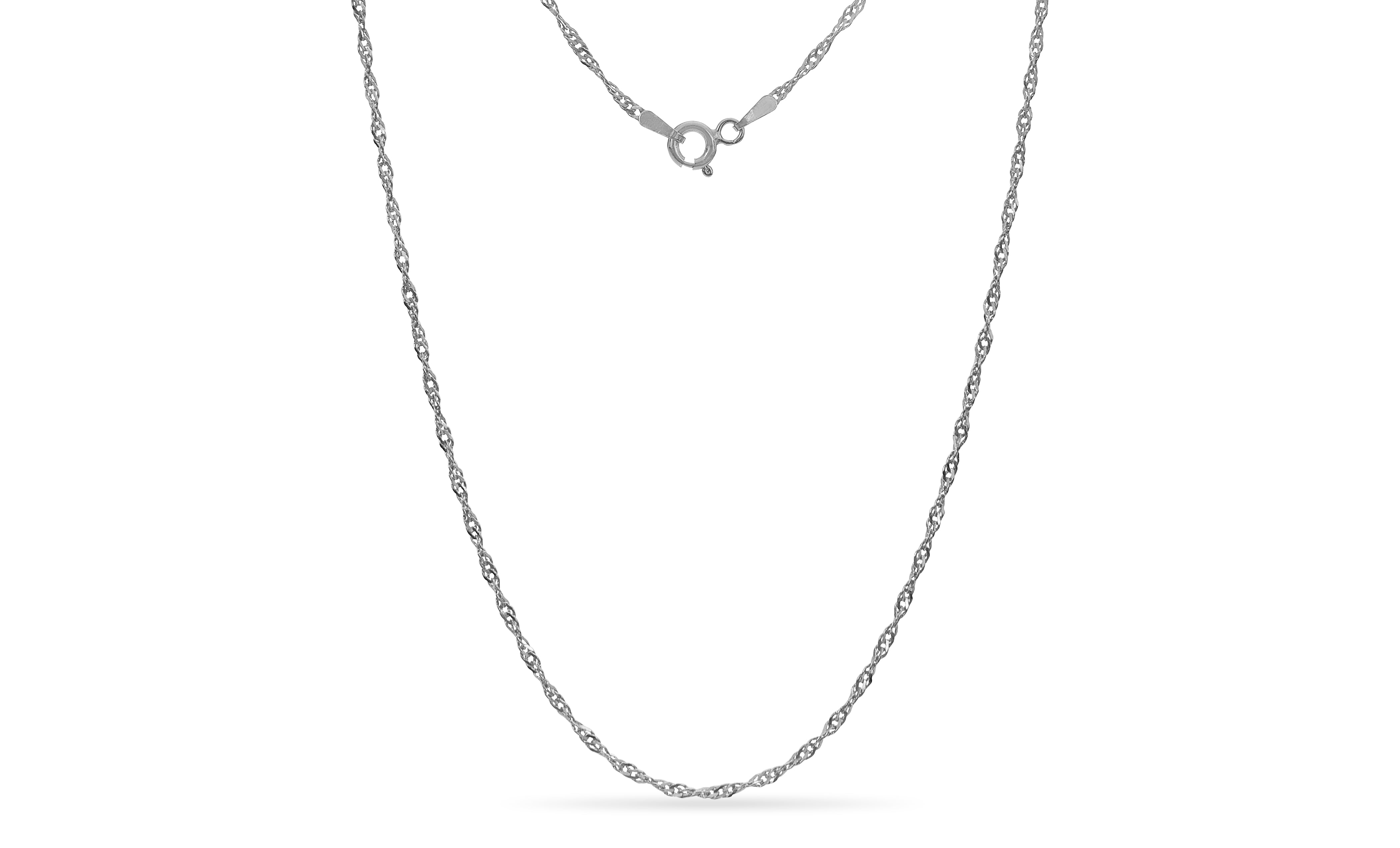 Sterling Silver Diamond Cut Singapore Necklace 22 Inch