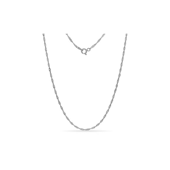 Sterling Silver Diamond Cut Singapore Necklace 22 Inch