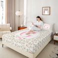 thumbnail image 4 of Castle Fairy Monogrammed Letter G 4 Pieces Queen Sheet Sets for Teens Boys Girls,Kawaii Bow Ultra Soft Flat Sheet,Chic Flower Rose Queen Fitted Sheet,Super Cozy Room Decor, 4 of 7