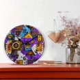 thumbnail image 2 of Yayeee 10" Wall Clock Battery Operated Quartz Round Silent Non-Ticking Home Decor, Purple Simple Triangles, 2 of 6
