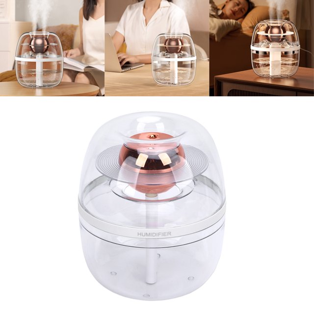 Humidificateurs pour la maison, Humidificateur à double buse 3L Humidificateur à faible bruit Humidificateur USB Humidificateur Humidificateur de bureau avec lumière de nuit