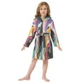 thumbnail image 6 of FORMRS Niños Bathrobe Unisex Hooded Robe Soft Plush Pajamas Sleepwear, Size 7-9T, Colorful Black, 6 of 7