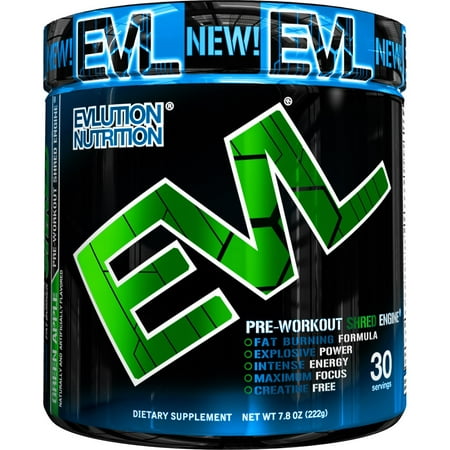 Evlution Nutrition ENGN Shred Pre Workout Powder, Green Apple, 30