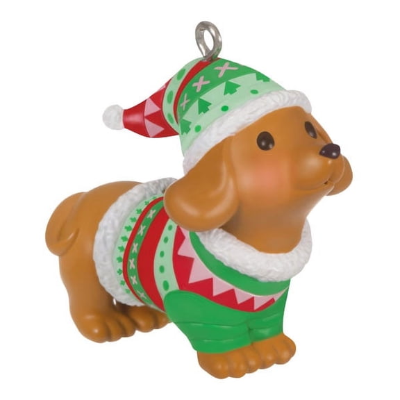 Hallmark QXM8355 Mini Dressed Up 1" Dachshund 2021 Ornament